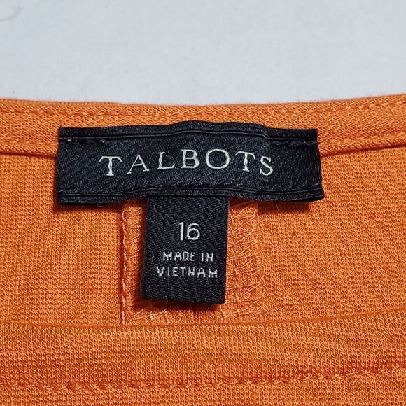 Talbots Colorblock Sheath Dress Size 16 Pink Orange Sleeveless Stretch Womens - Picture 7 of 8